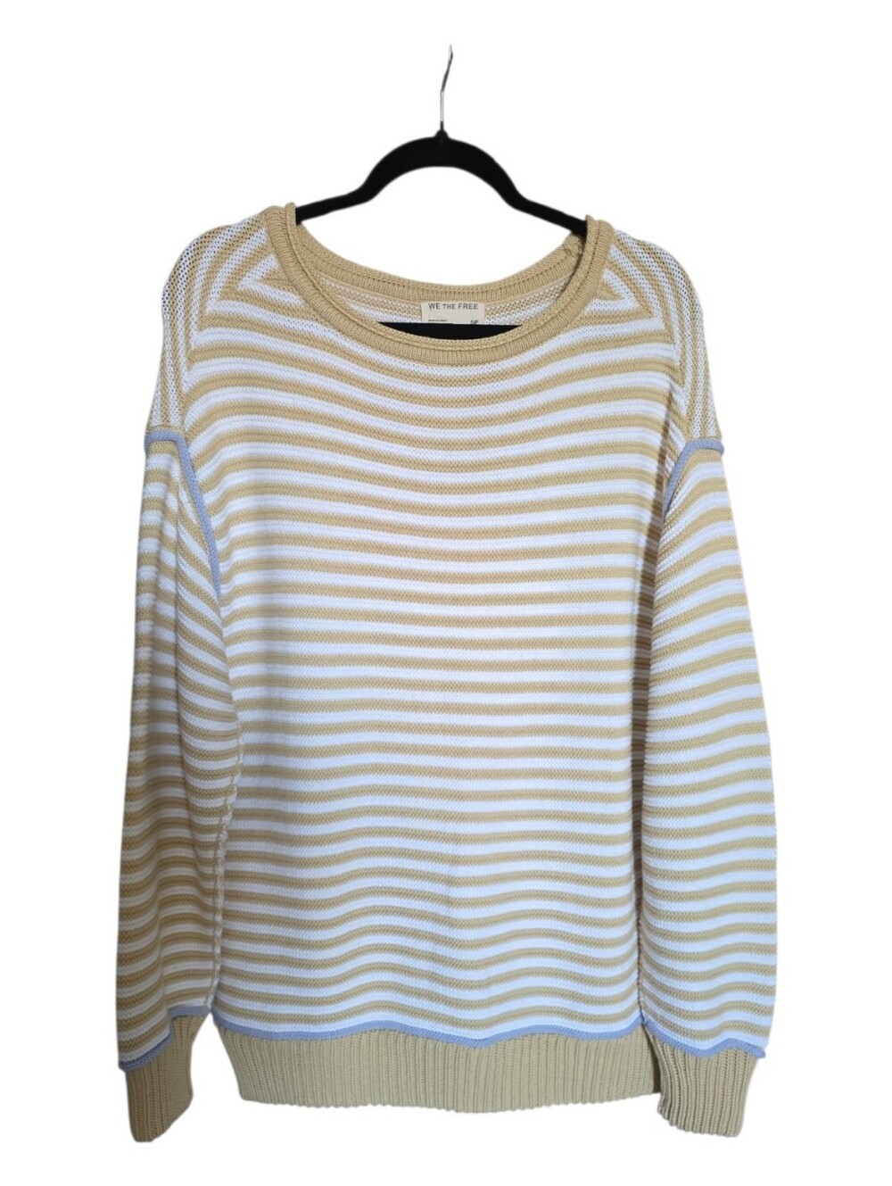 NWT Free People We The Free Asher Pullover Sweater Sand Combo - Picture 2 of 7